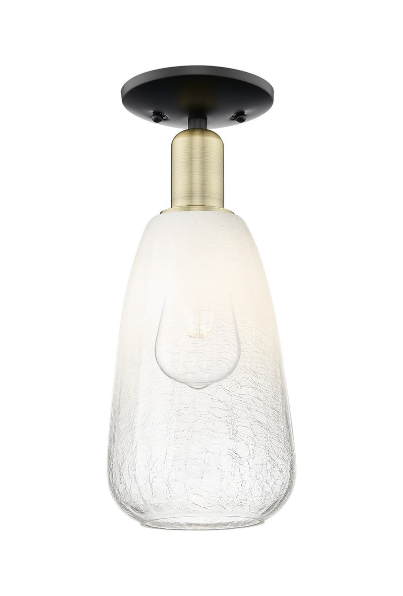 Innovations 716-1C-BAB-G480-6OP One Light Semi-Flush Mount, Black Antique Brass