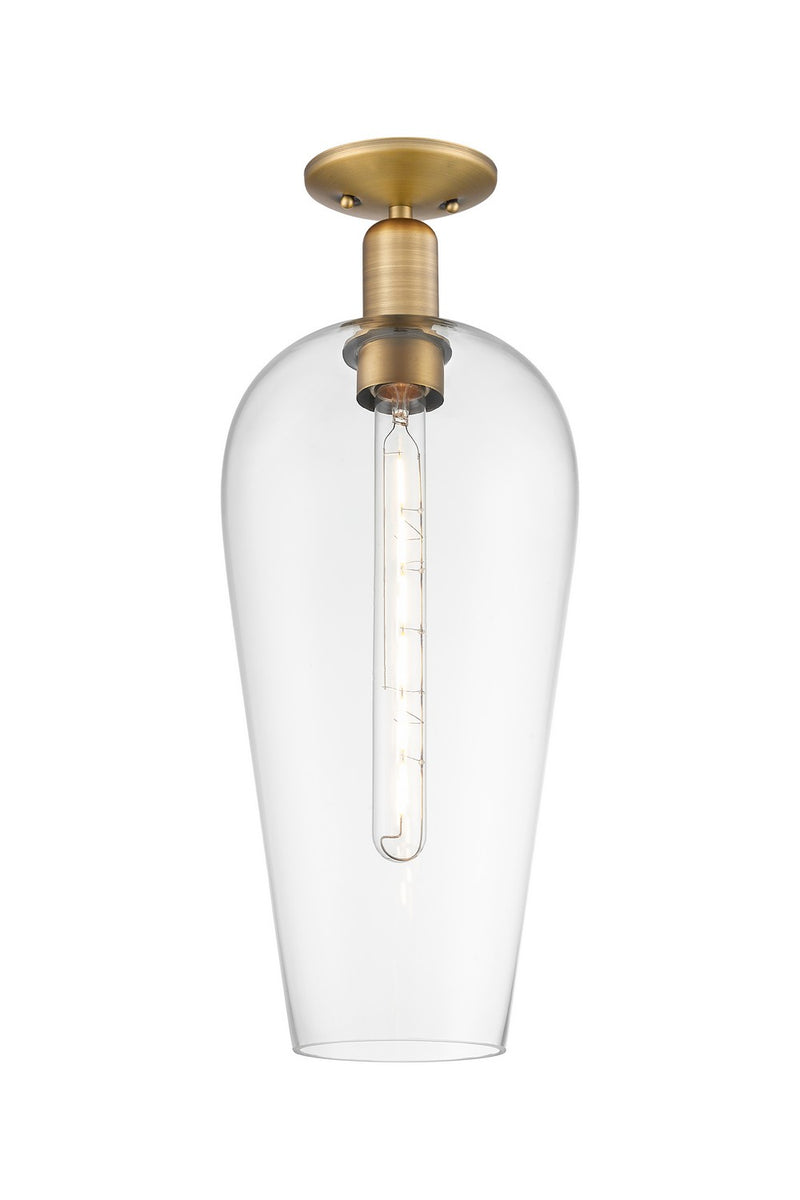 Innovations 716-1C-BB-G456-8CL One Light Semi-Flush Mount, Brushed Brass
