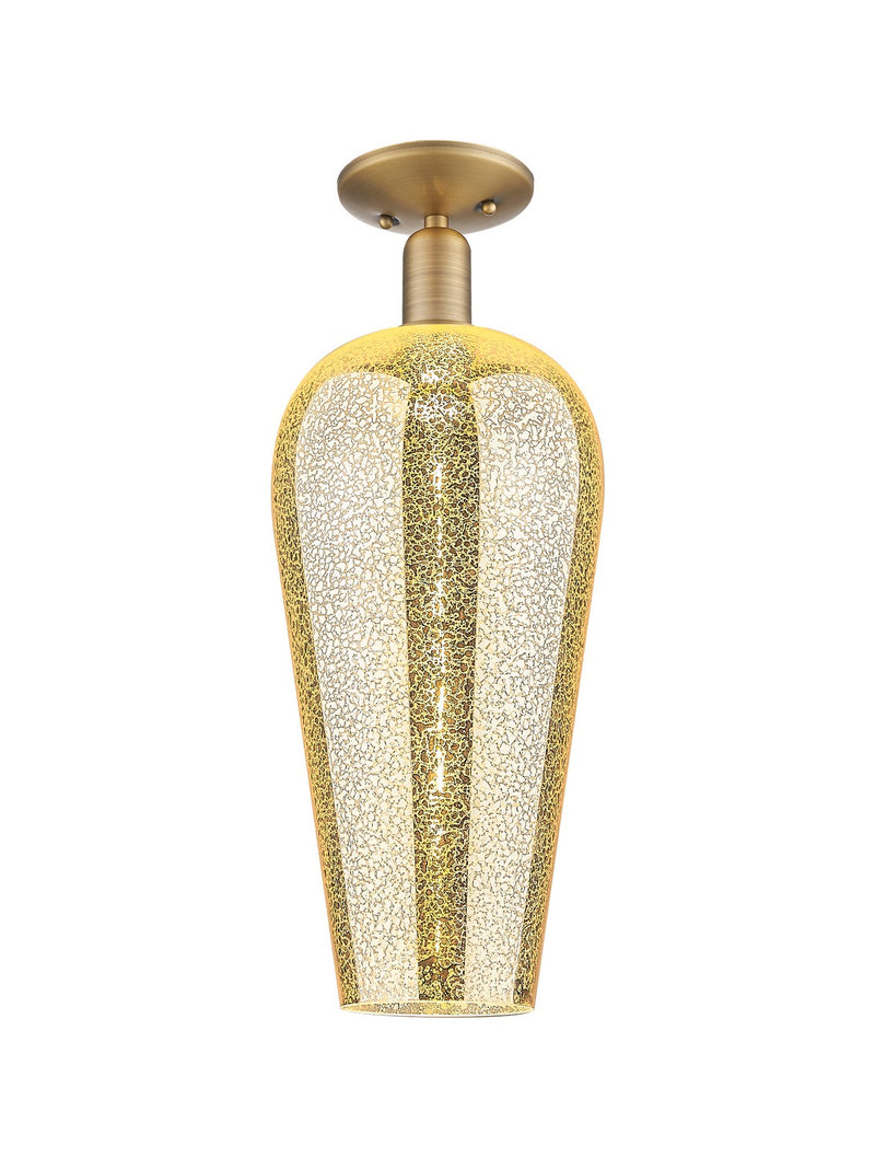 Innovations 716-1C-BB-G456-8ME One Light Semi-Flush Mount, Brushed Brass