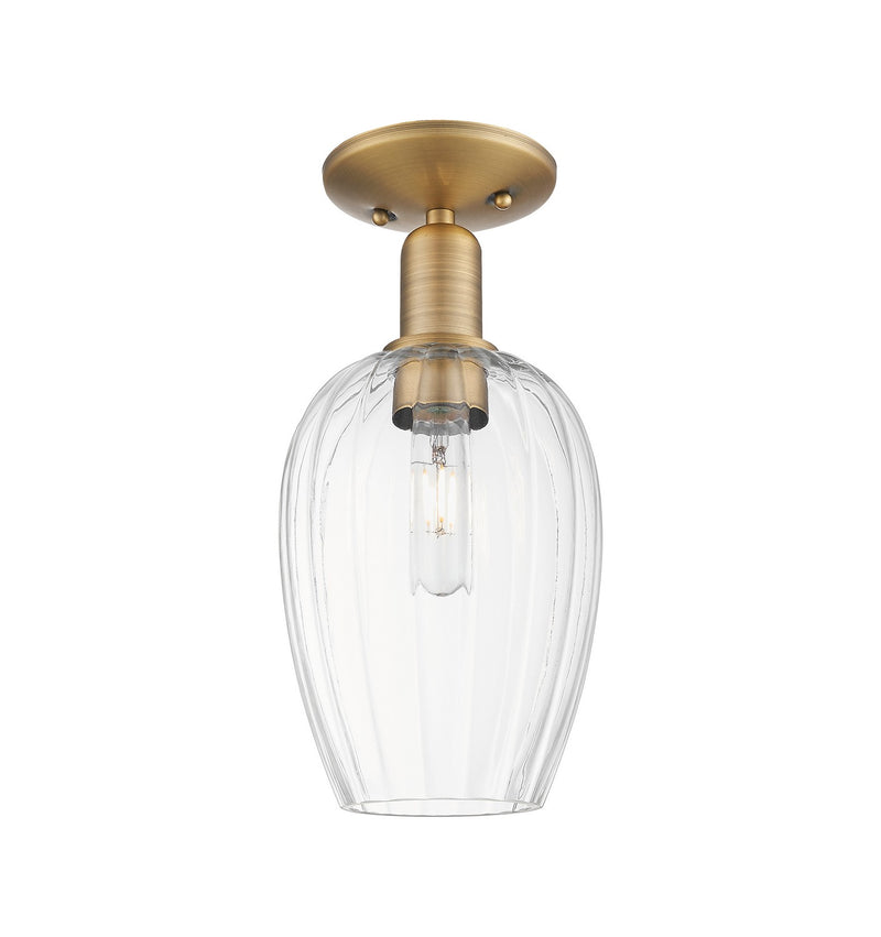 Innovations 716-1C-BB-G457-6CL One Light Semi-Flush Mount, Brushed Brass