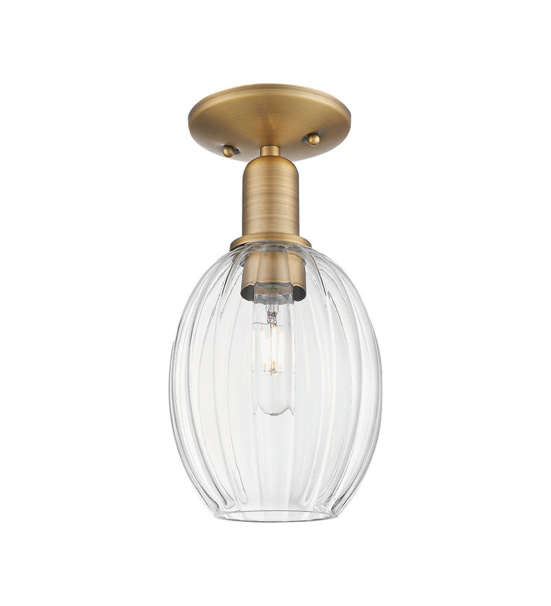 Innovations 716-1C-BB-G459-6CL One Light Semi-Flush Mount, Brushed Brass