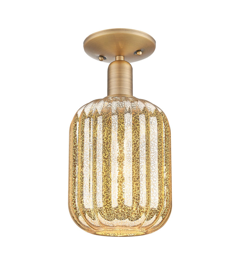 Innovations 716-1C-BB-G460-7ME One Light Semi-Flush Mount, Brushed Brass