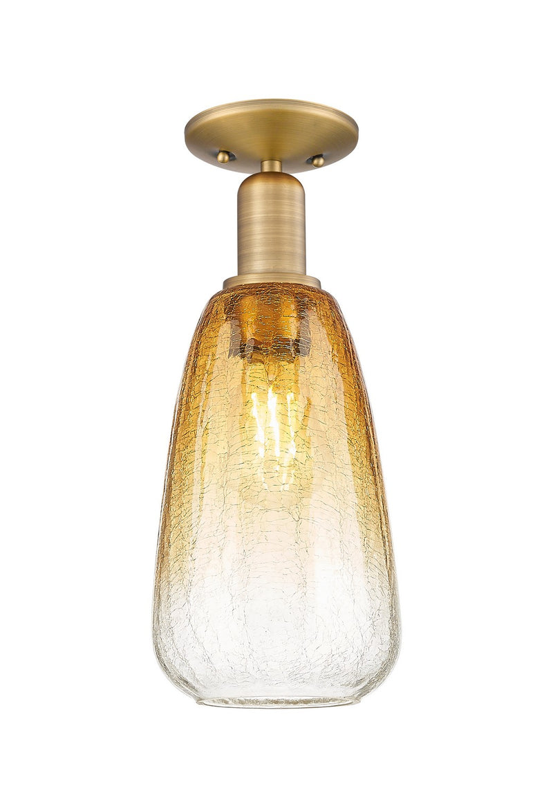 Innovations 716-1C-BB-G480-6AM One Light Semi-Flush Mount, Brushed Brass