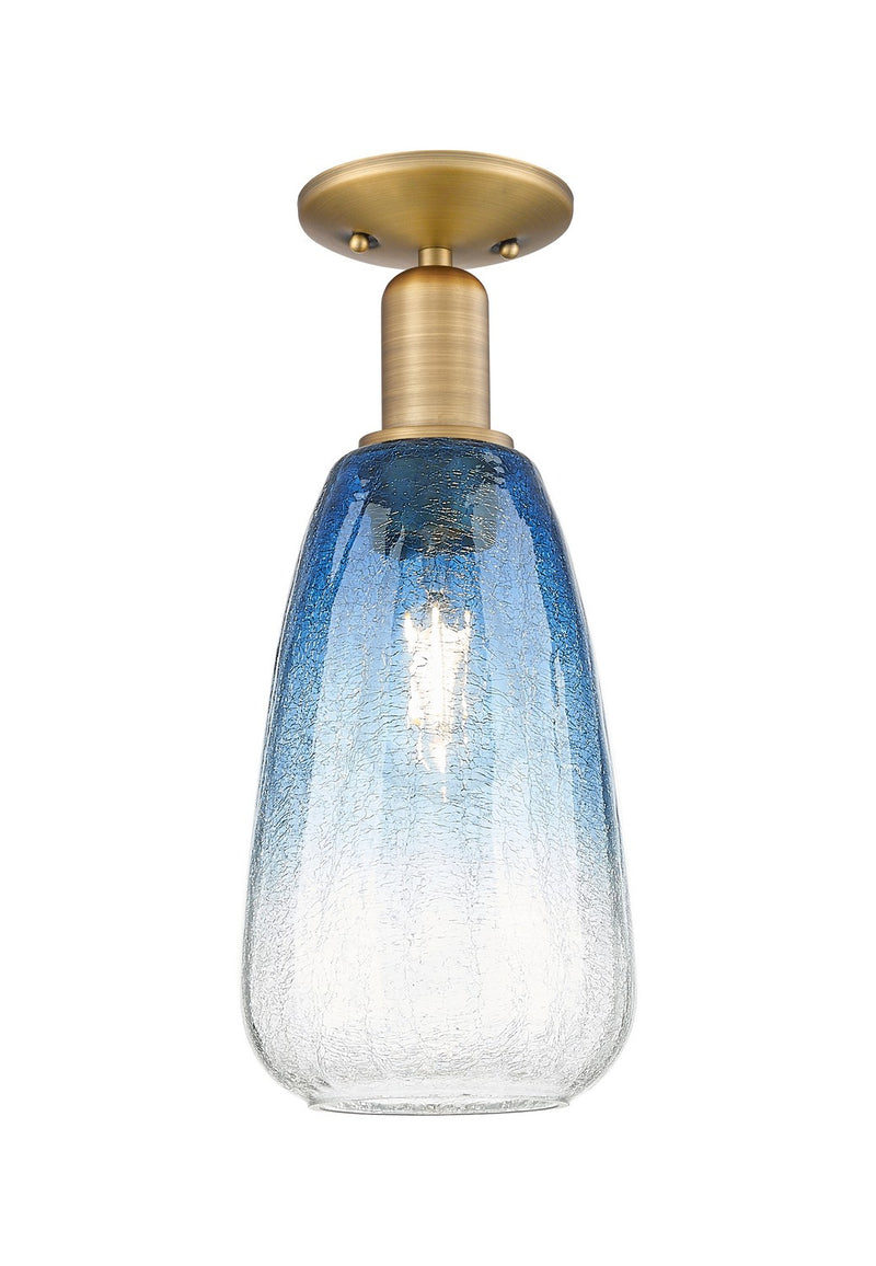 Innovations 716-1C-BB-G480-6SB One Light Semi-Flush Mount, Brushed Brass
