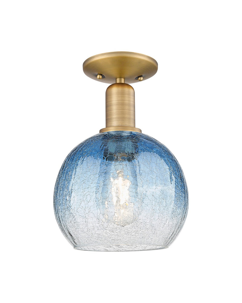 Innovations 716-1C-BB-G483-8SB One Light Semi-Flush Mount, Brushed Brass