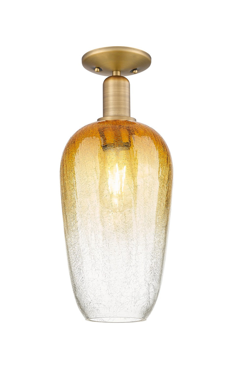 Innovations 716-1C-BB-G484-7AM One Light Semi-Flush Mount, Brushed Brass