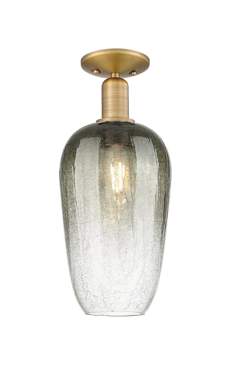 Innovations 716-1C-BB-G484-7SL One Light Semi-Flush Mount, Brushed Brass