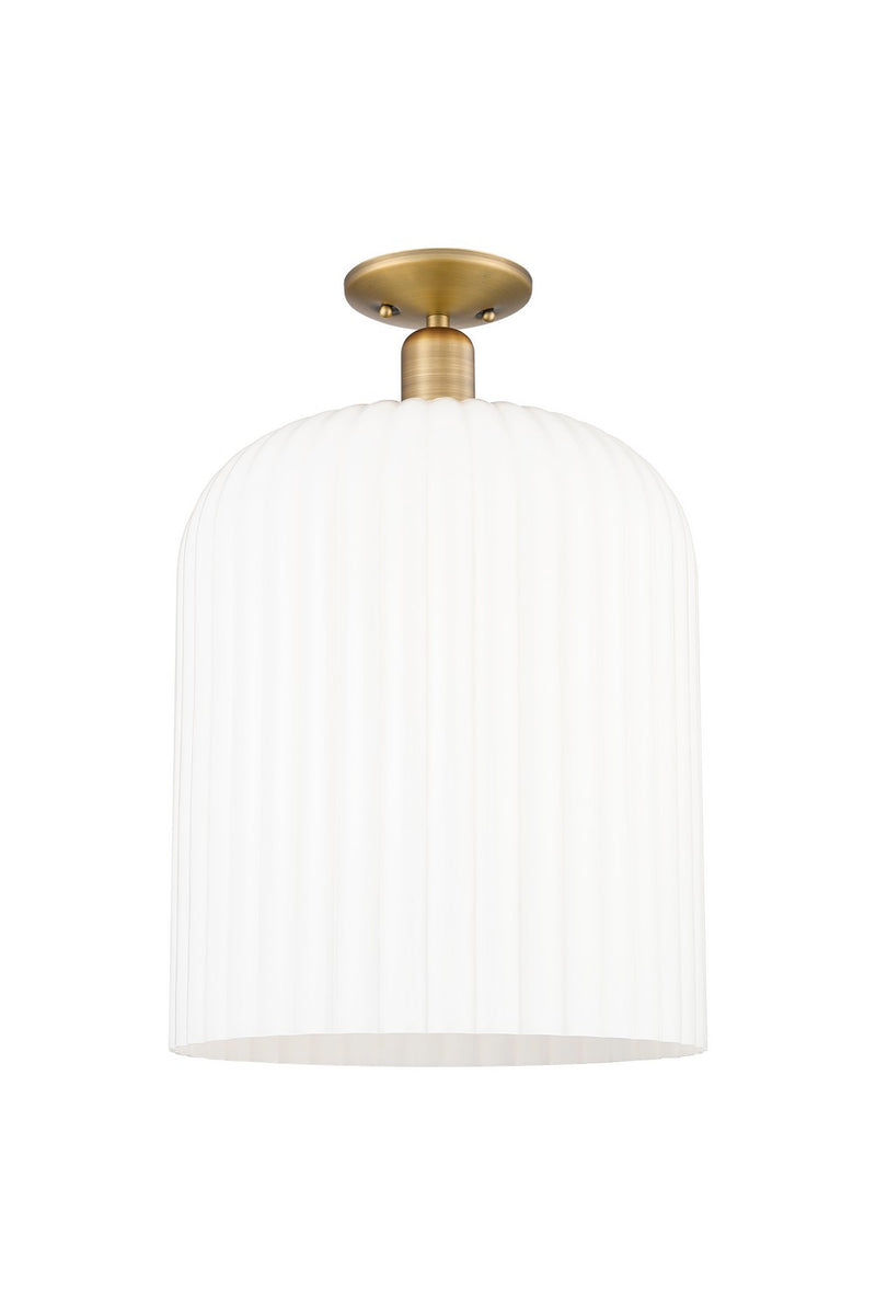 Innovations 716-1C-BB-G559-12GWH One Light Semi-Flush Mount, Brushed Brass