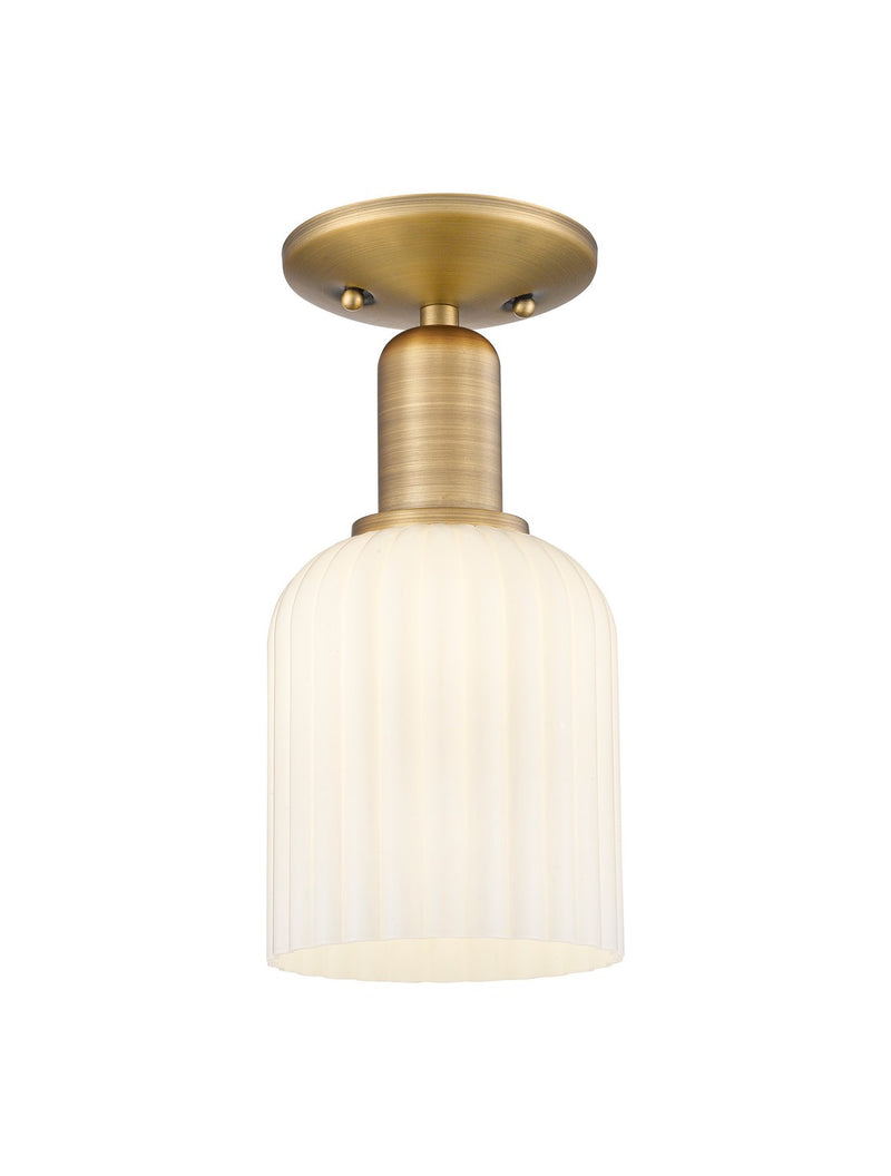 Innovations 716-1C-BB-G559-5GWH One Light Semi-Flush Mount, Brushed Brass