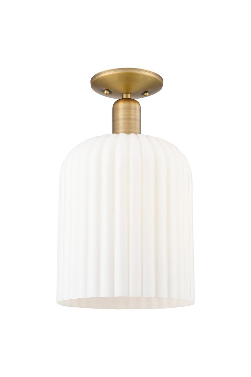Innovations 716-1C-BB-G559-8GWH One Light Semi-Flush Mount, Brushed Brass