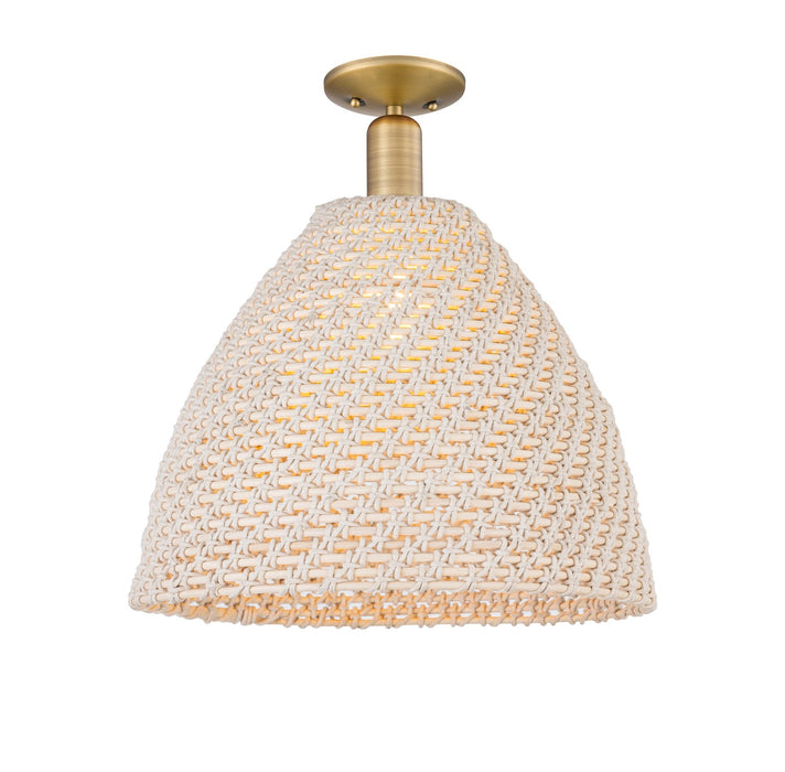 Innovations 716-1C-BB-NBD-16-NAT One Light Semi-Flush Mount, Brushed Brass