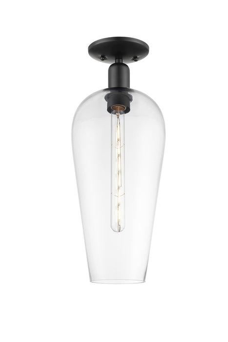 Innovations 716-1C-BK-G456-8CL One Light Semi-Flush Mount, Matte Black