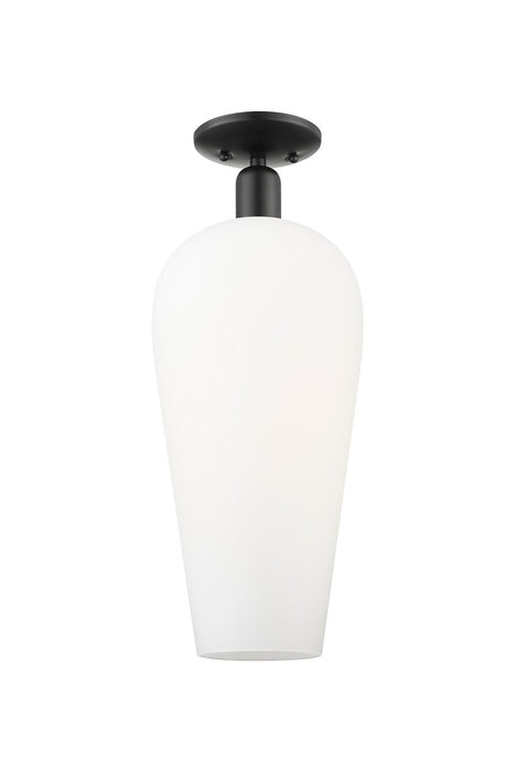 Innovations 716-1C-BK-G456-8WH One Light Semi-Flush Mount, Matte Black