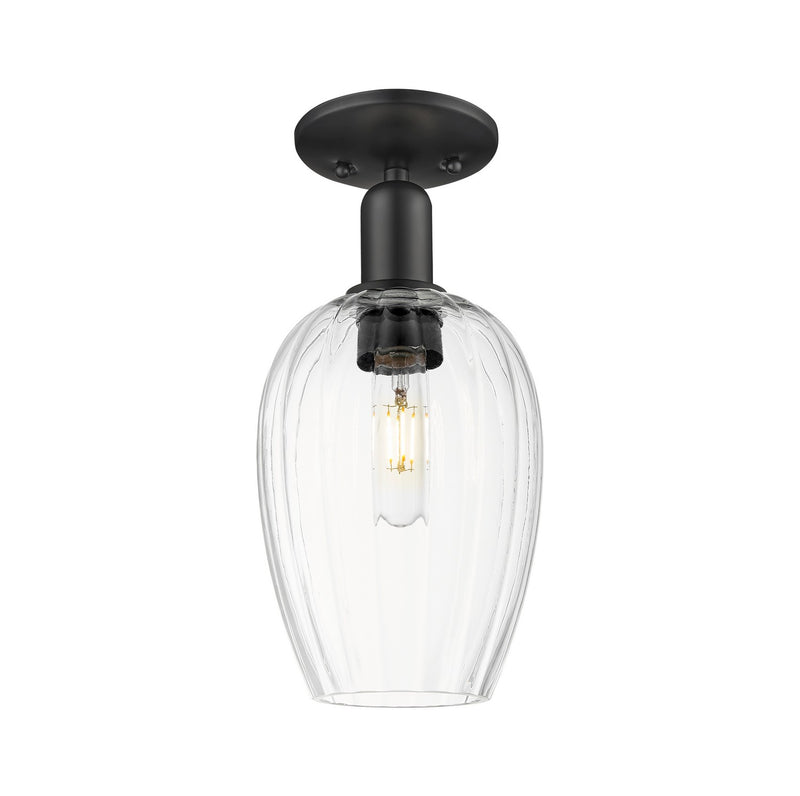 Innovations 716-1C-BK-G457-6CL One Light Semi-Flush Mount, Matte Black