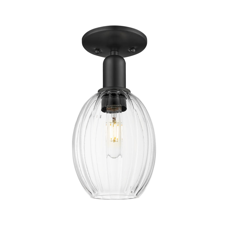 Innovations 716-1C-BK-G459-6CL One Light Semi-Flush Mount, Matte Black