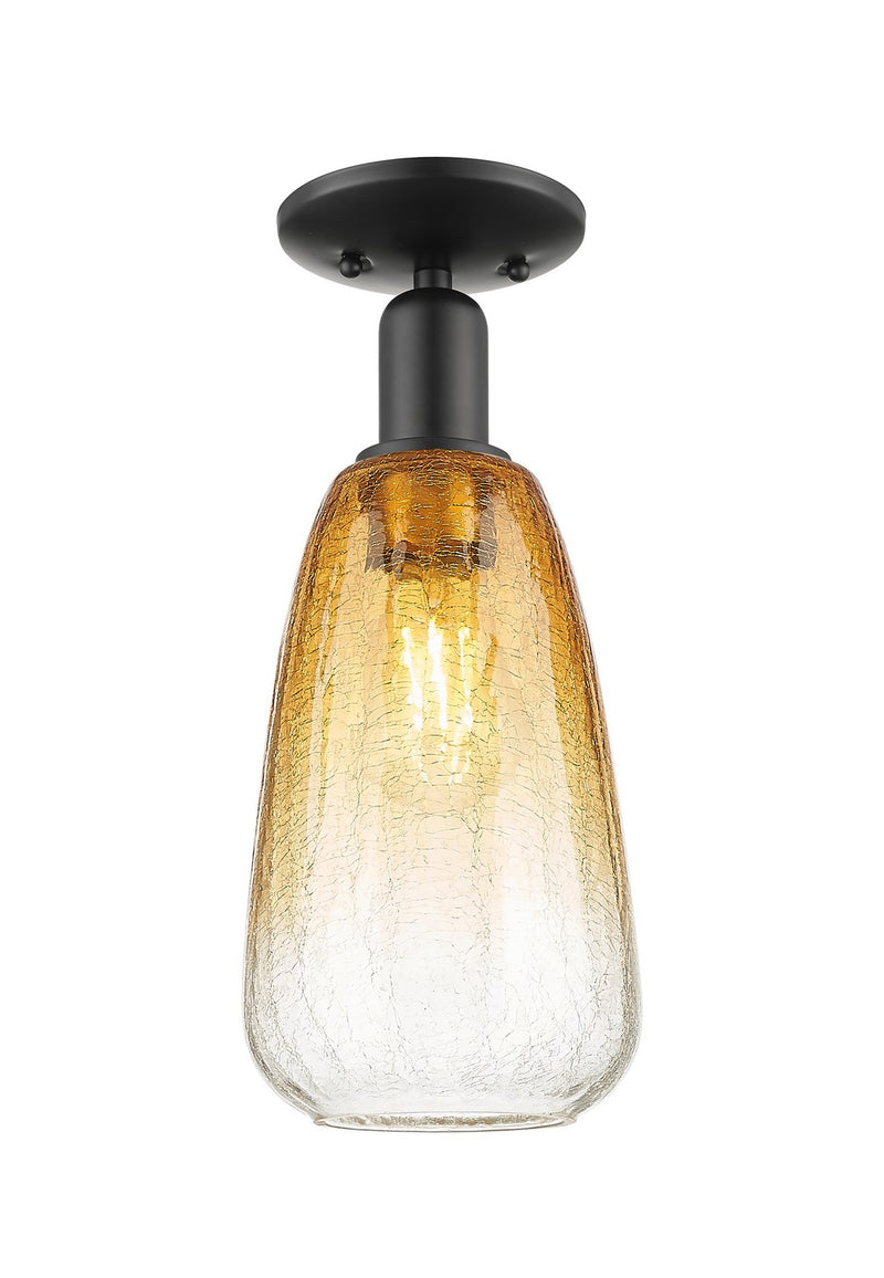 Innovations 716-1C-BK-G480-6AM One Light Semi-Flush Mount, Matte Black