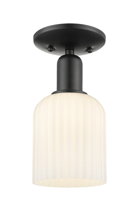 Innovations 716-1C-BK-G559-5GWH One Light Semi-Flush Mount, Matte Black