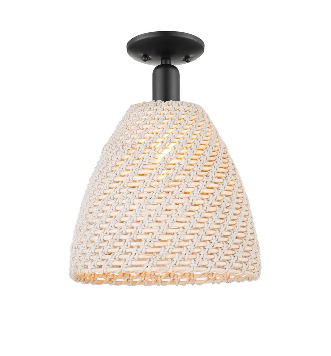 Innovations 716-1C-BK-NBD-12-NAT One Light Semi-Flush Mount, Matte Black