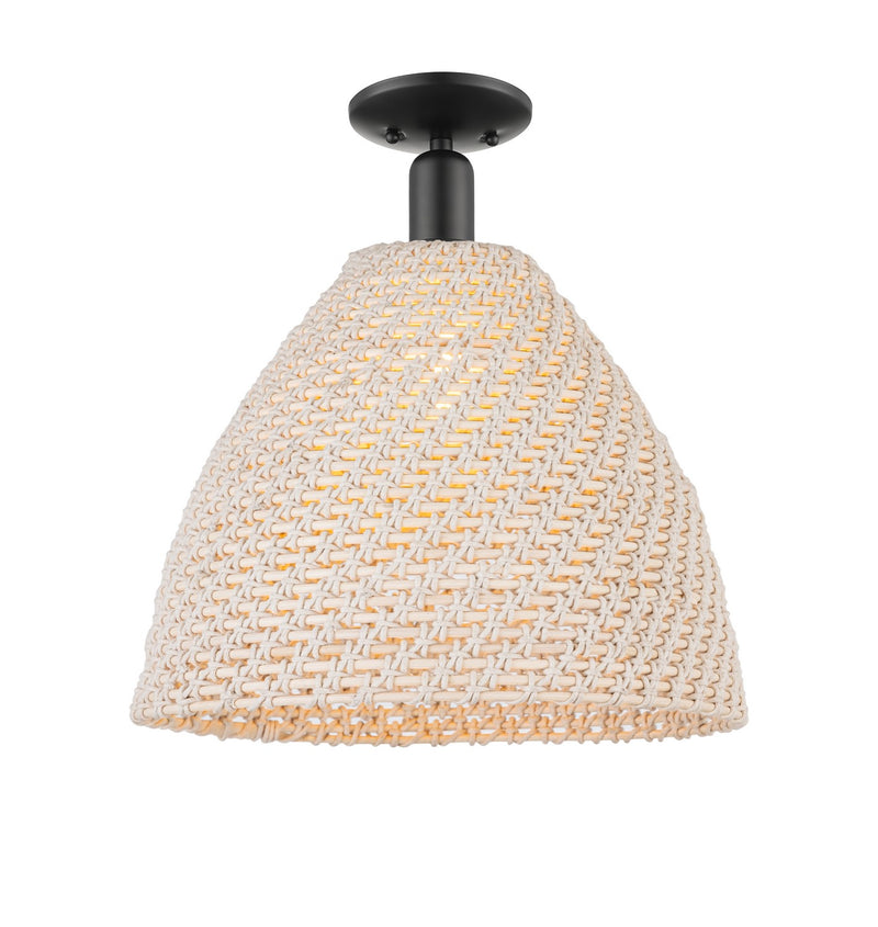 Innovations 716-1C-BK-NBD-16-NAT One Light Semi-Flush Mount, Matte Black
