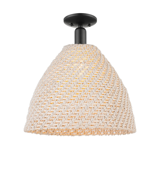 Innovations 716-1C-BK-NBD-16-NAT One Light Semi-Flush Mount, Matte Black