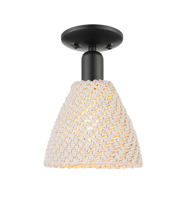 Innovations 716-1C-BK-NBD-75-NAT One Light Semi-Flush Mount, Matte Black