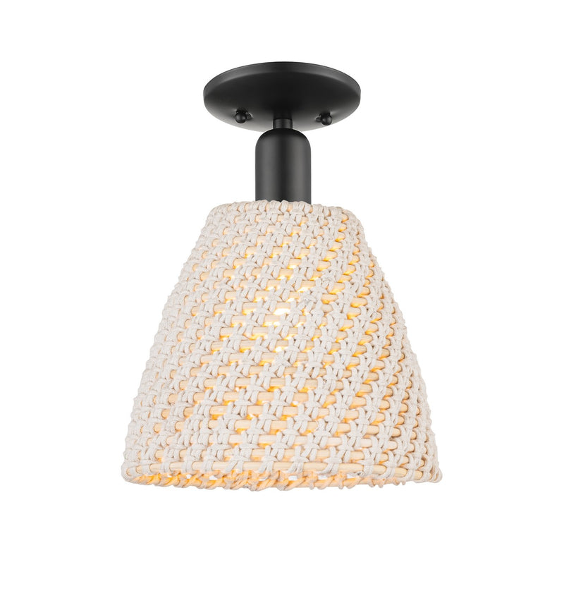 Innovations 716-1C-BK-NBD-9-NAT One Light Semi-Flush Mount, Matte Black