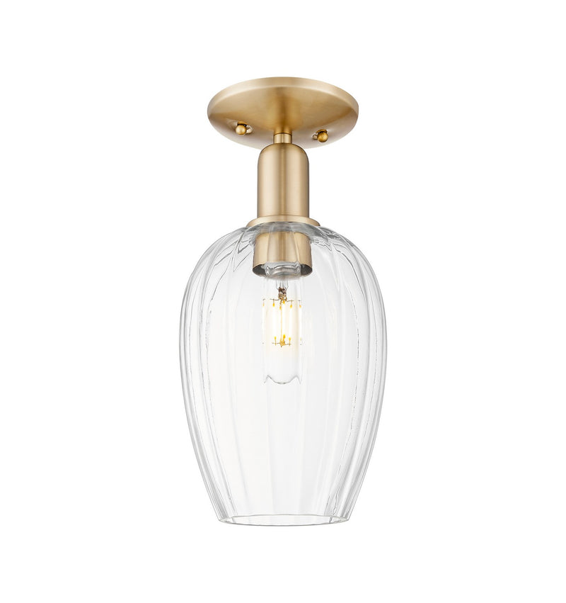 Innovations 716-1C-CB-G457-6CL One Light Semi-Flush Mount, Champagne Bronze