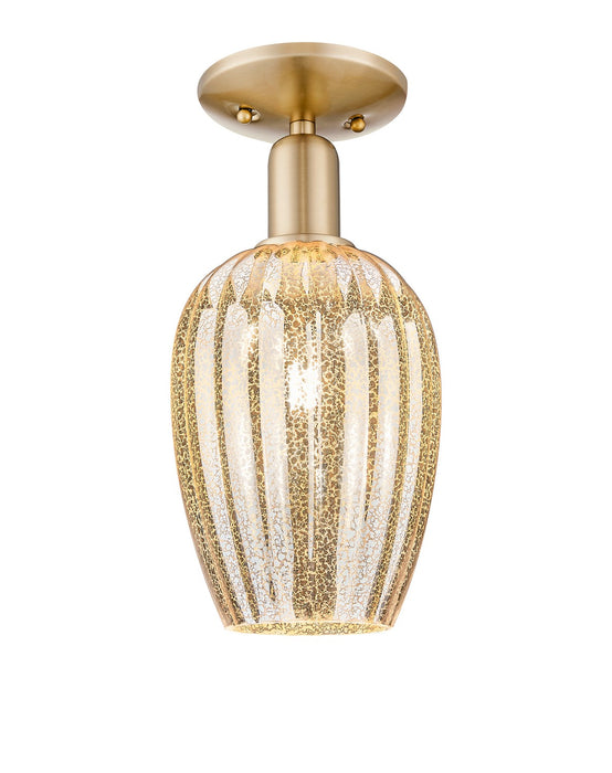 Innovations 716-1C-CB-G457-6ME One Light Semi-Flush Mount, Champagne Bronze