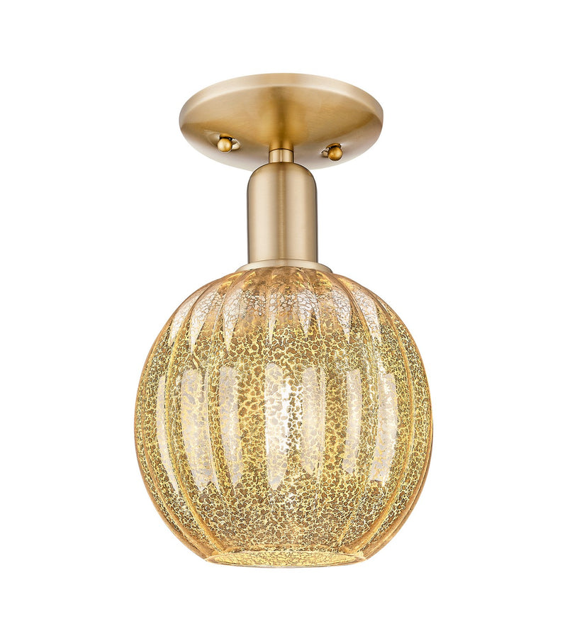 Innovations 716-1C-CB-G458-7ME One Light Semi-Flush Mount, Champagne Bronze