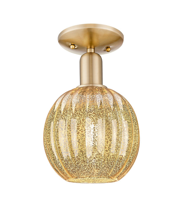 Innovations 716-1C-CB-G458-7ME One Light Semi-Flush Mount, Champagne Bronze
