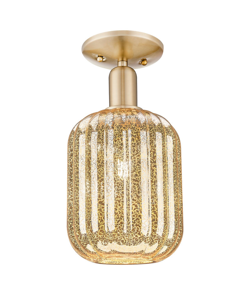 Innovations 716-1C-CB-G460-7ME One Light Semi-Flush Mount, Champagne Bronze