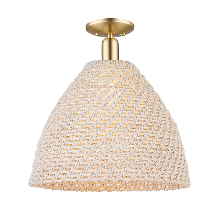 Innovations 716-1C-CB-NBD-16-NAT One Light Semi-Flush Mount, Brushed Champagne Bronze
