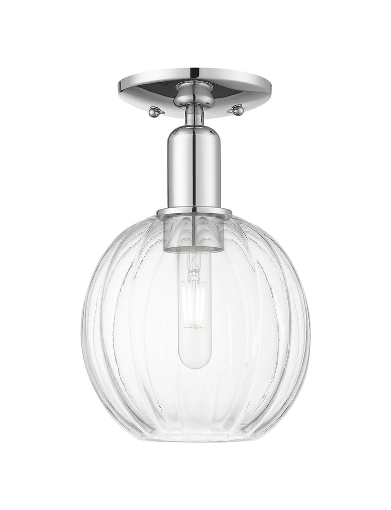 Innovations 716-1C-PC-G458-7CL One Light Semi-Flush Mount, Polished Chrome