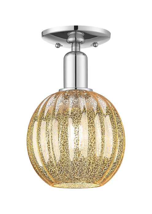 Innovations 716-1C-PC-G458-7ME One Light Semi-Flush Mount, Polished Chrome