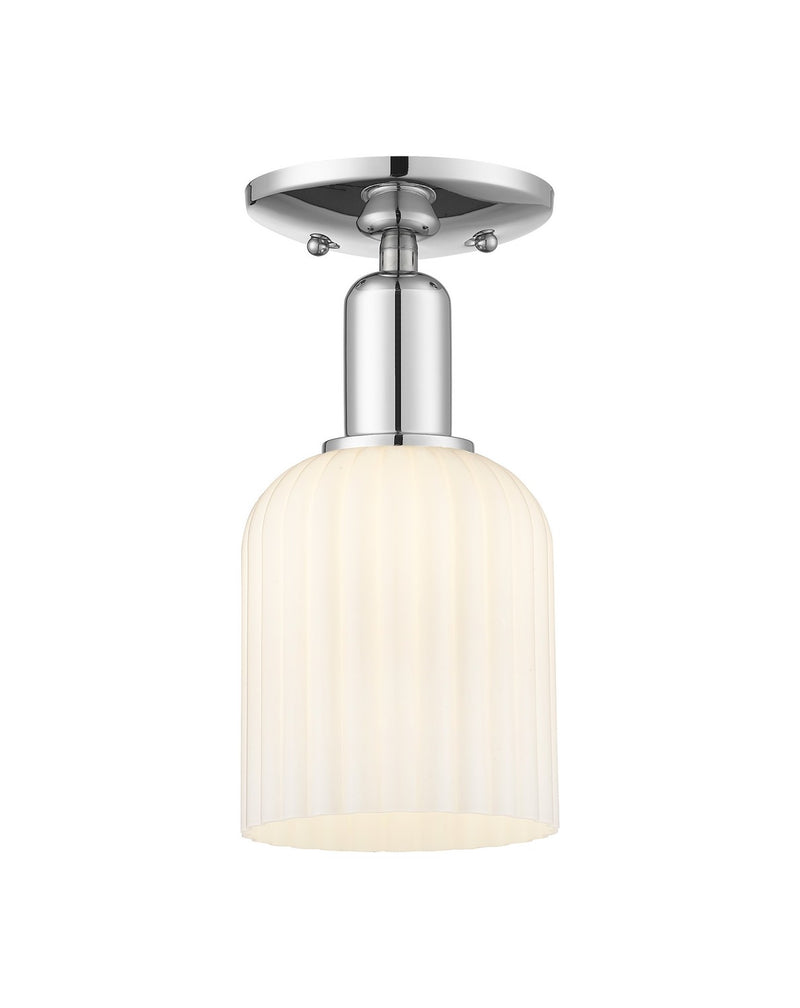Innovations 716-1C-PC-G559-5GWH One Light Semi-Flush Mount, Polished Chrome
