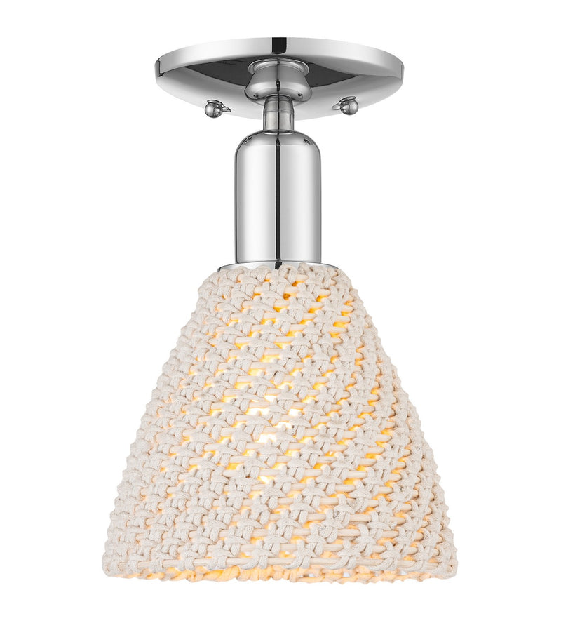 Innovations 716-1C-PC-NBD-75-NAT One Light Semi-Flush Mount, Polished Chrome