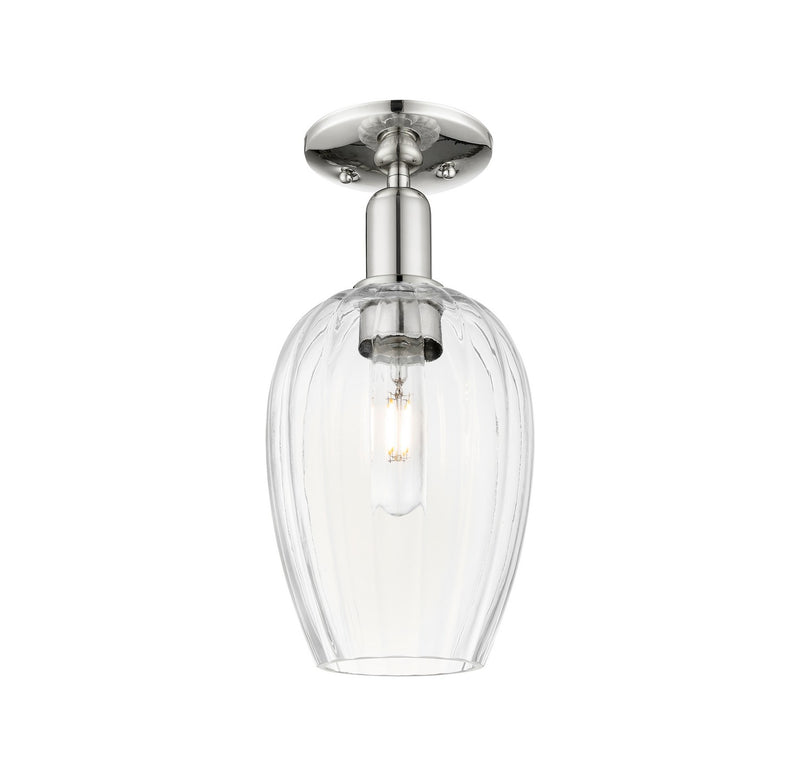 Innovations 716-1C-PN-G457-6CL One Light Semi-Flush Mount, Polished Nickel