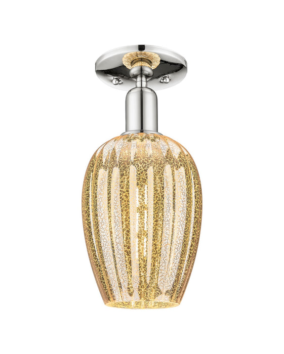 Innovations 716-1C-PN-G457-6ME One Light Semi-Flush Mount, Polished Nickel
