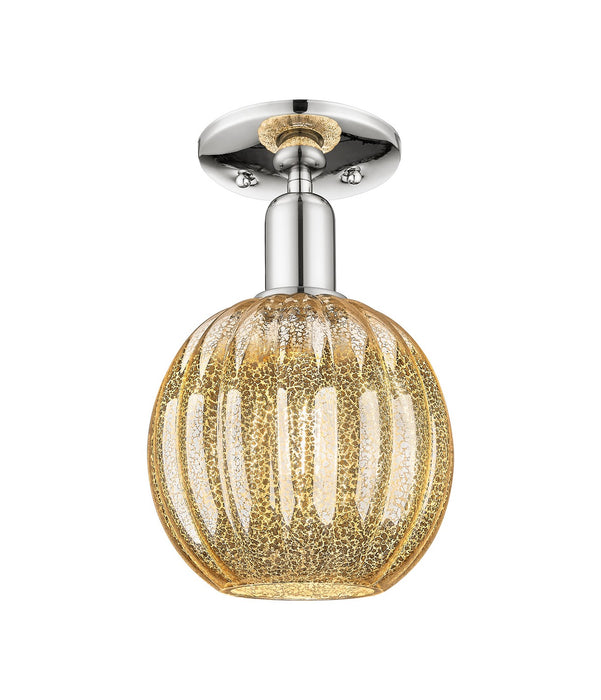 Innovations 716-1C-PN-G458-7ME One Light Semi-Flush Mount, Polished Nickel
