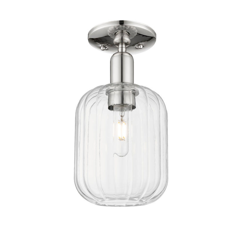 Innovations 716-1C-PN-G460-7CL One Light Semi-Flush Mount, Polished Nickel