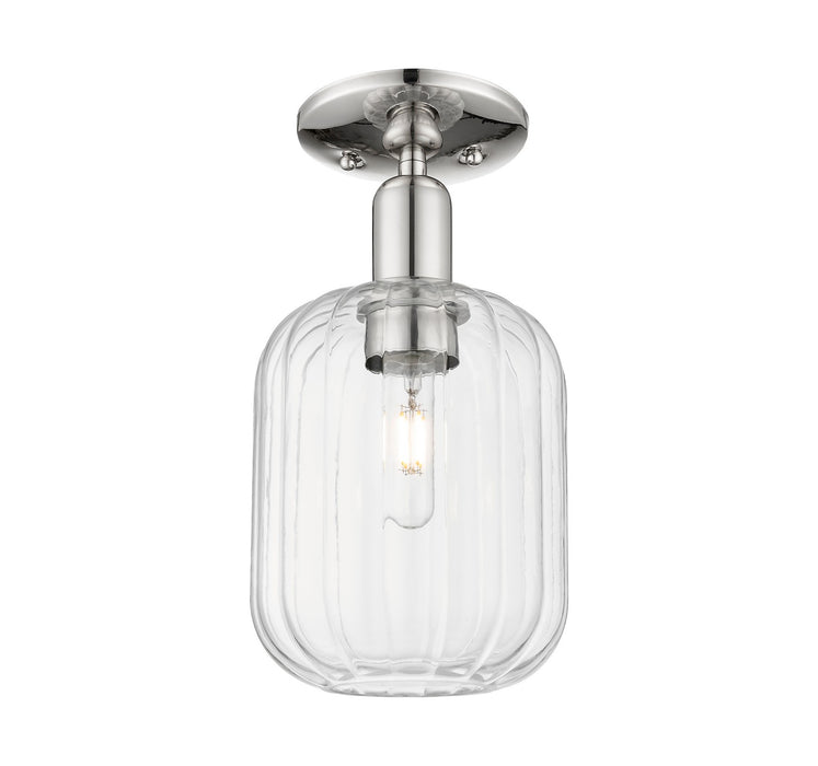 Innovations 716-1C-PN-G460-7CL One Light Semi-Flush Mount, Polished Nickel