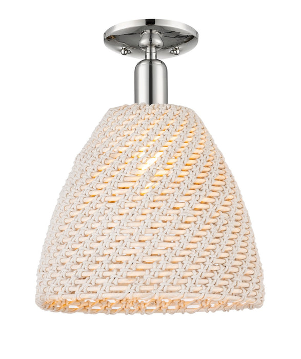 Innovations 716-1C-PN-NBD-12-NAT One Light Semi-Flush Mount, Polished Nickel