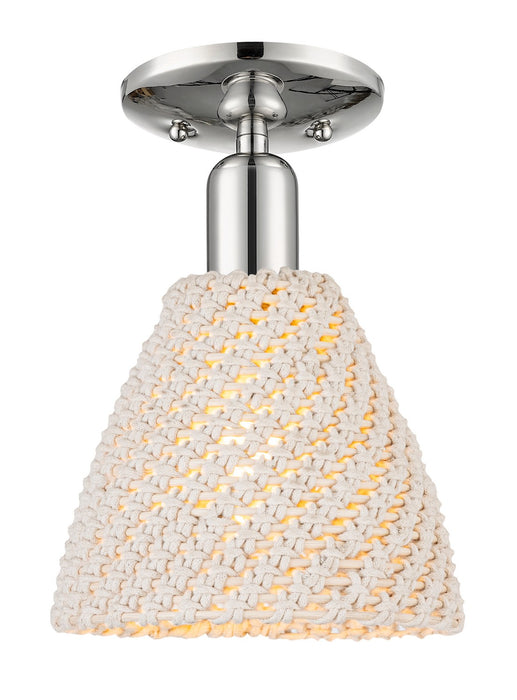 Innovations 716-1C-PN-NBD-75-NAT One Light Semi-Flush Mount, Polished Nickel