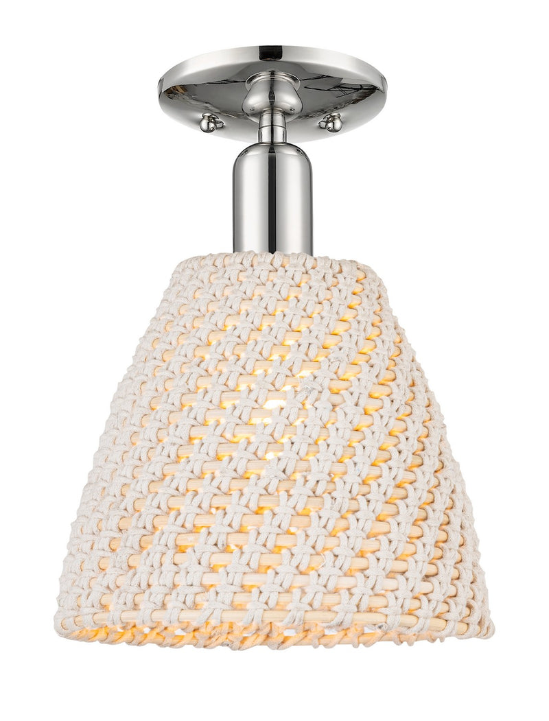 Innovations 716-1C-PN-NBD-9-NAT One Light Semi-Flush Mount, Polished Nickel