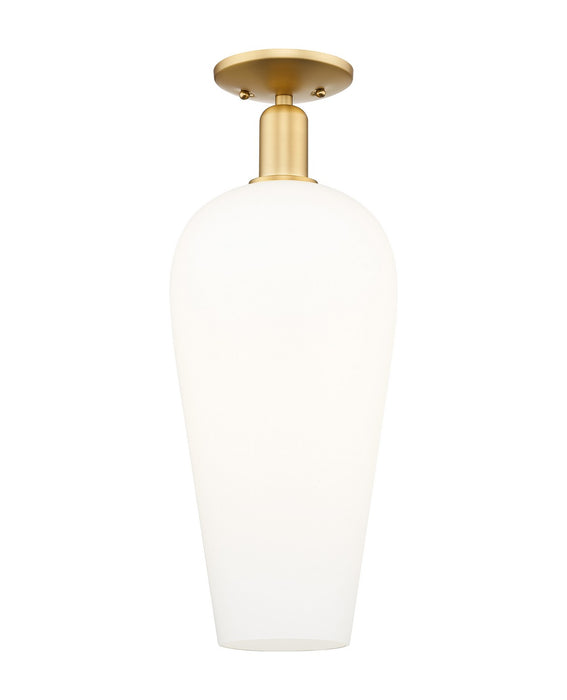 Innovations 716-1C-SG-G456-8WH One Light Semi-Flush Mount, Satin Gold