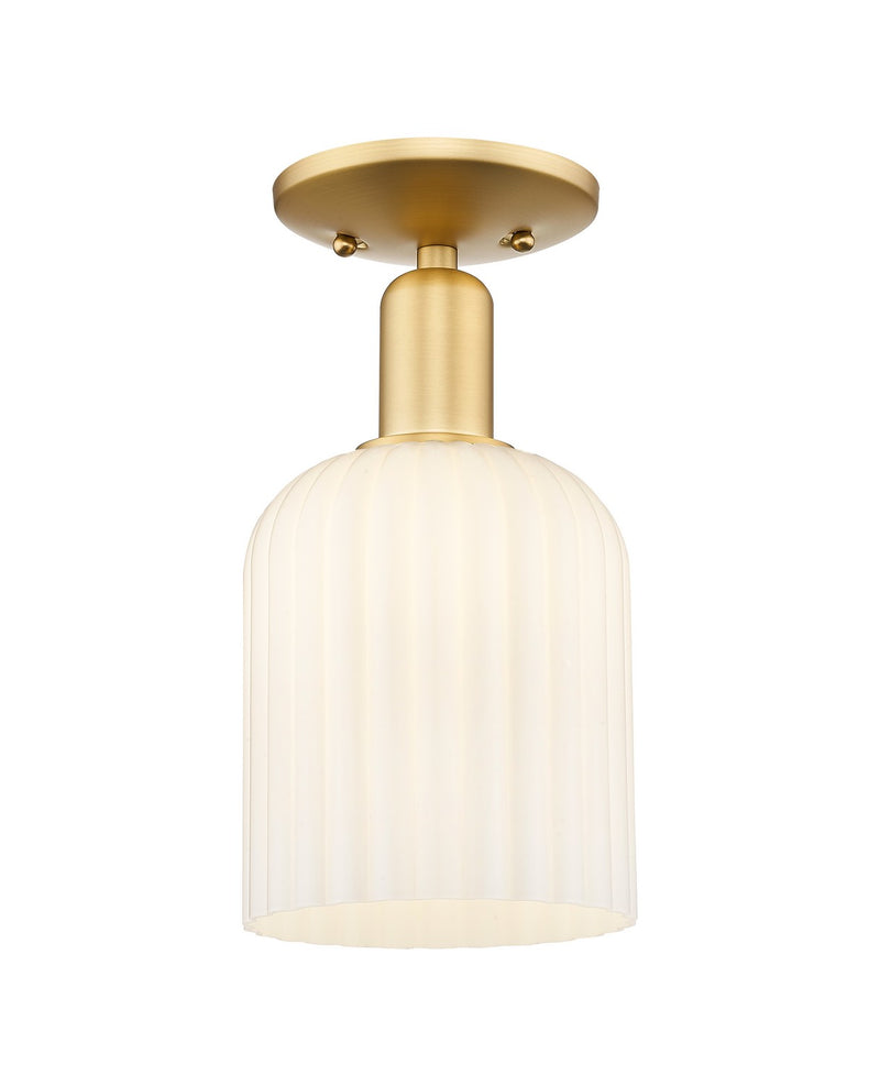 Innovations 716-1C-SG-G559-5GWH One Light Semi-Flush Mount, Satin Gold