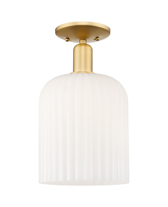 Innovations 716-1C-SG-G559-8GWH One Light Semi-Flush Mount, Satin Gold