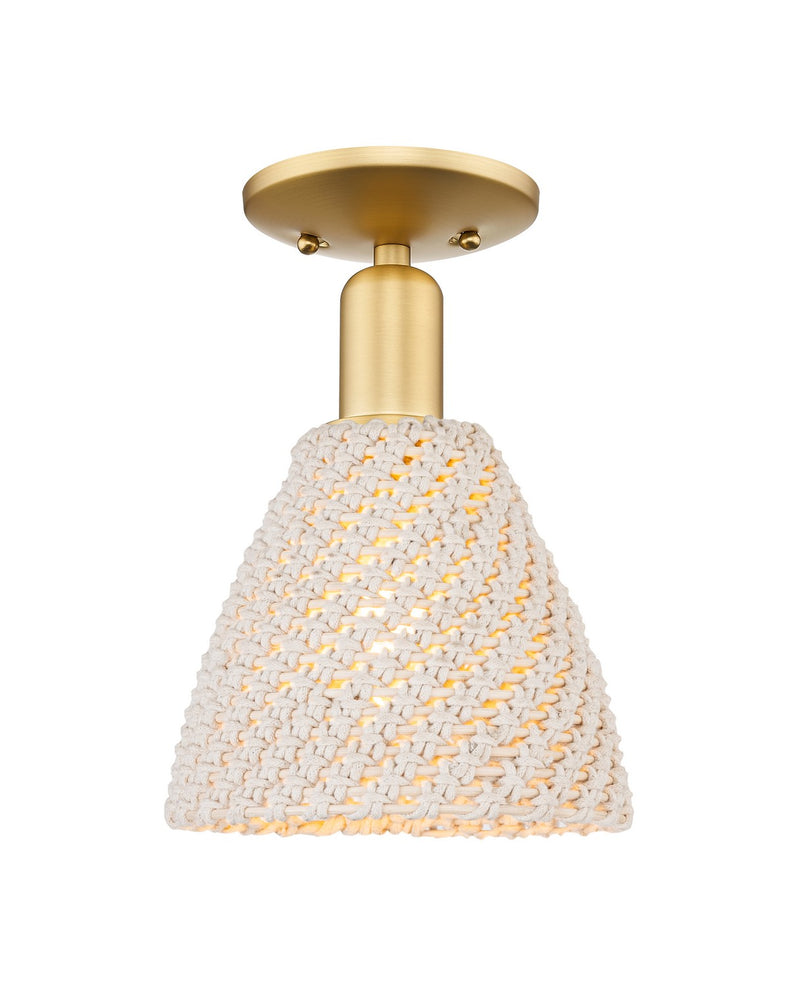 Innovations 716-1C-SG-NBD-75-NAT One Light Semi-Flush Mount, Satin Gold