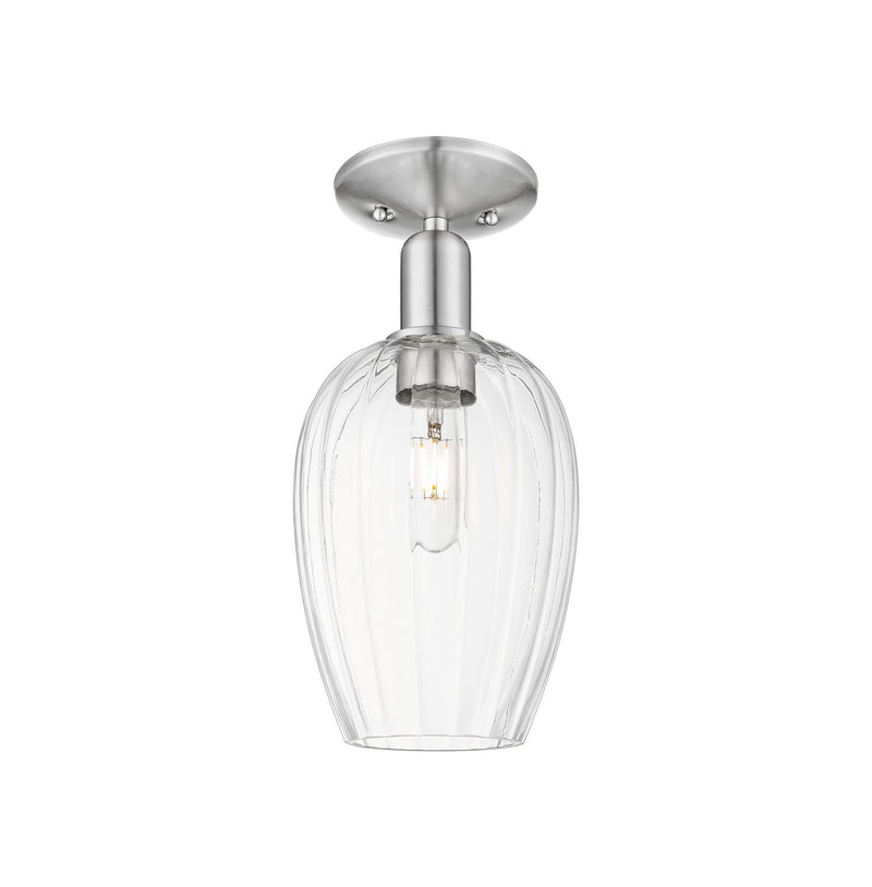 Innovations 716-1C-SN-G457-6CL One Light Semi-Flush Mount, Brushed Satin Nickel