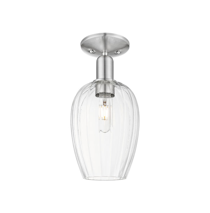 Innovations 716-1C-SN-G457-6CL One Light Semi-Flush Mount, Brushed Satin Nickel